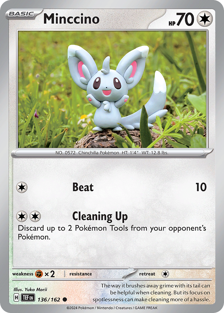 Minccino - 136/162 - Reverse Holo - TEMPORAL FORCES - Pokemon - Common | AA24-51