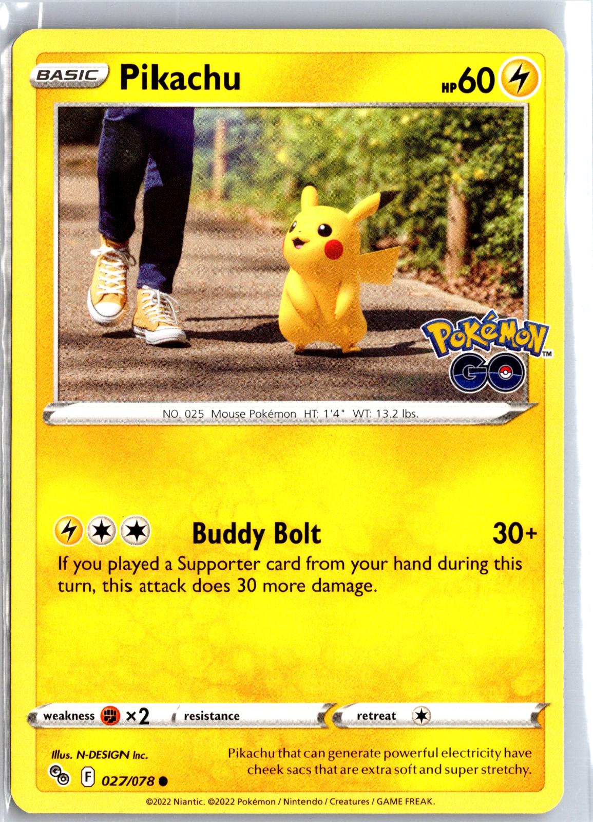 Pikachu - 027/078 - - POKEMON GO - Pokemon - Common | AA99-35