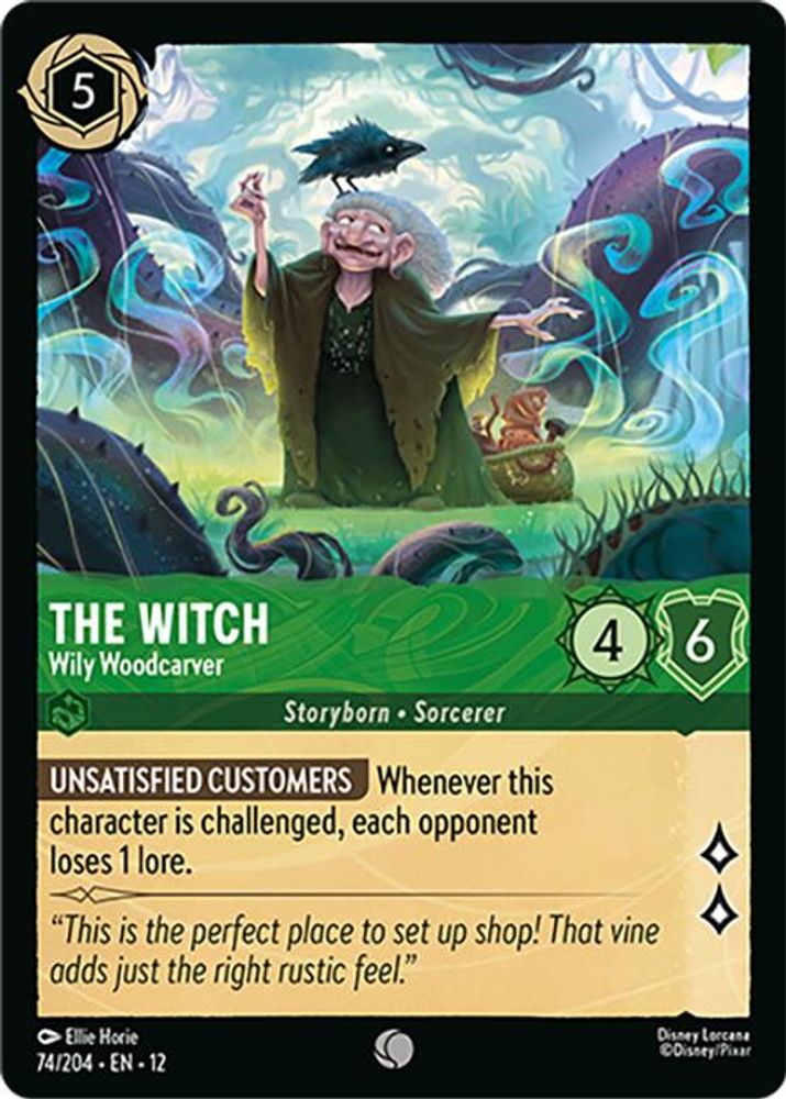 The Witch - Wily Woodcarver - 74/204 - - WILDS UNKNOWN - Lorcana - | LAA02-1