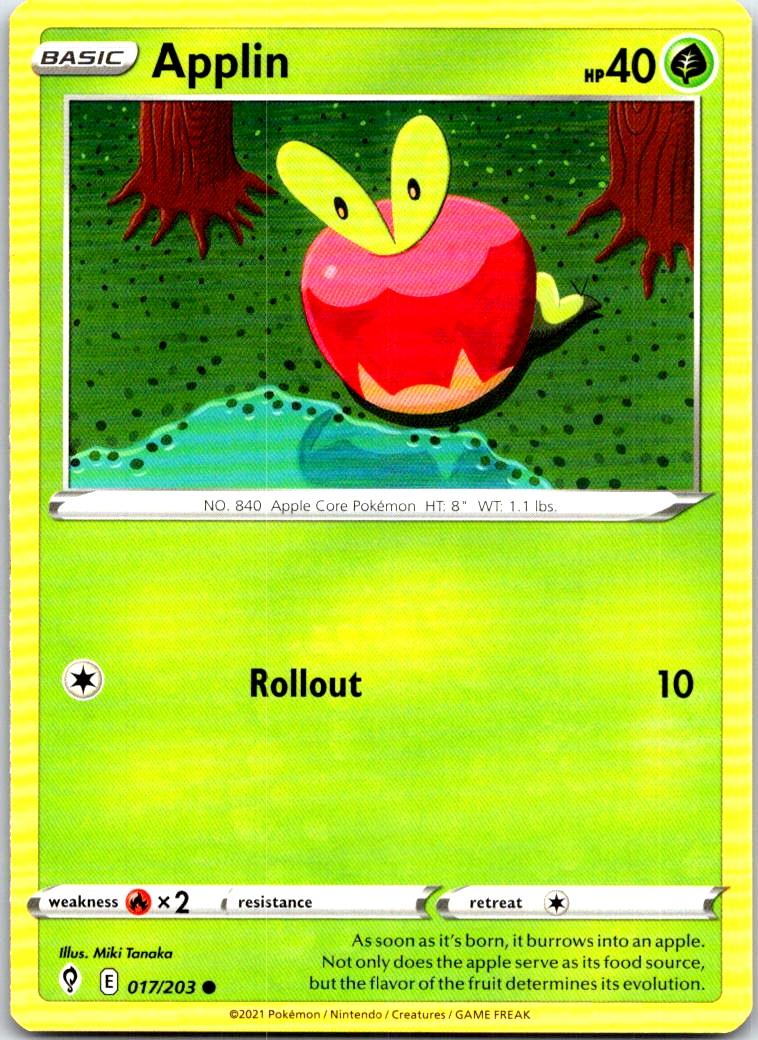 Applin - 017/203 - - EVOLVING SKIES - Pokemon - Common | AB36-46