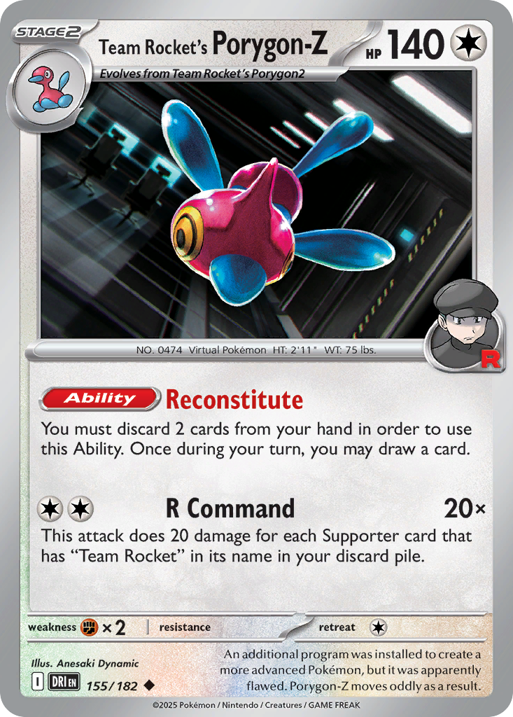 Team Rocket's Porygon-Z - 155/182 - - DESTINED RIVALS - Pokemon - | AA20-84