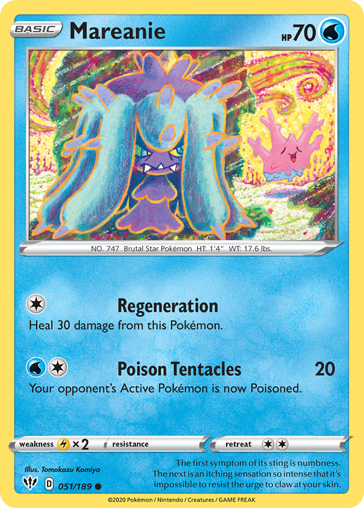 Mareanie - 051/189 - Reverse Holo - DARKNESS ABLAZE - Pokemon - Common | AA22-1