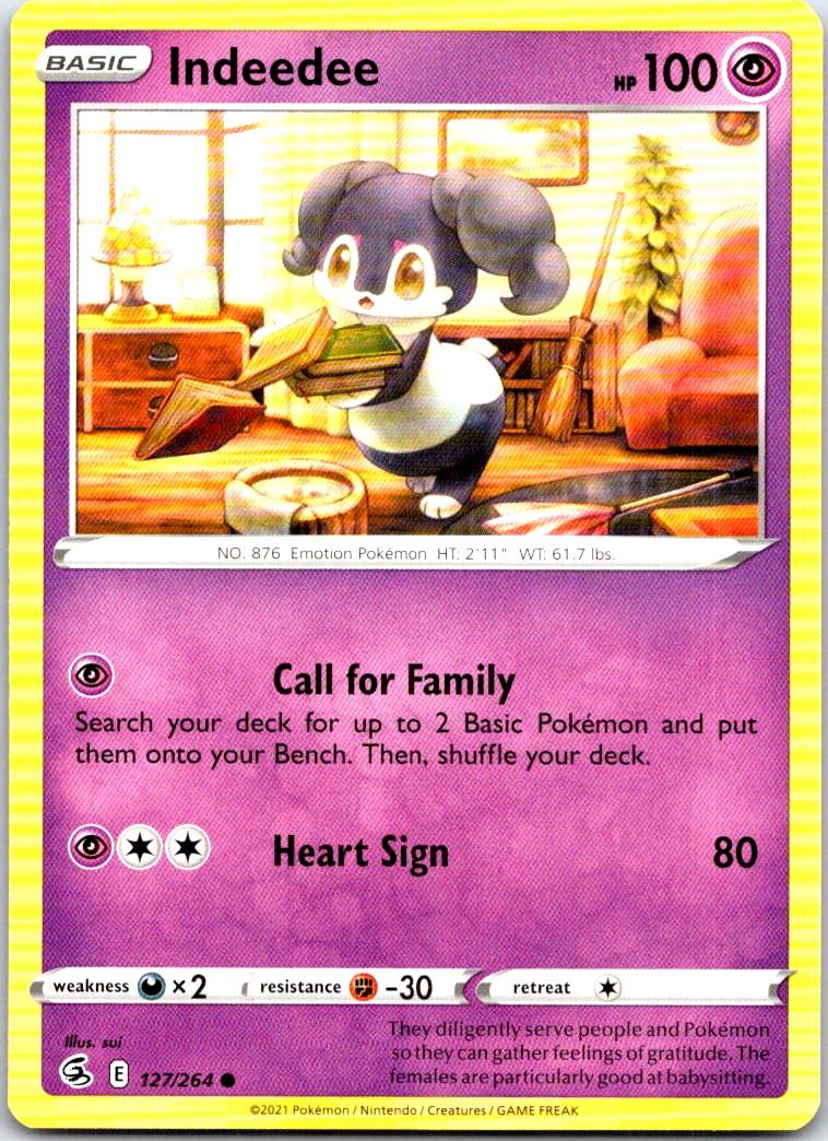 Indeedee - 127/264 - - FUSION STRIKE - Pokemon - Common | AB34-38