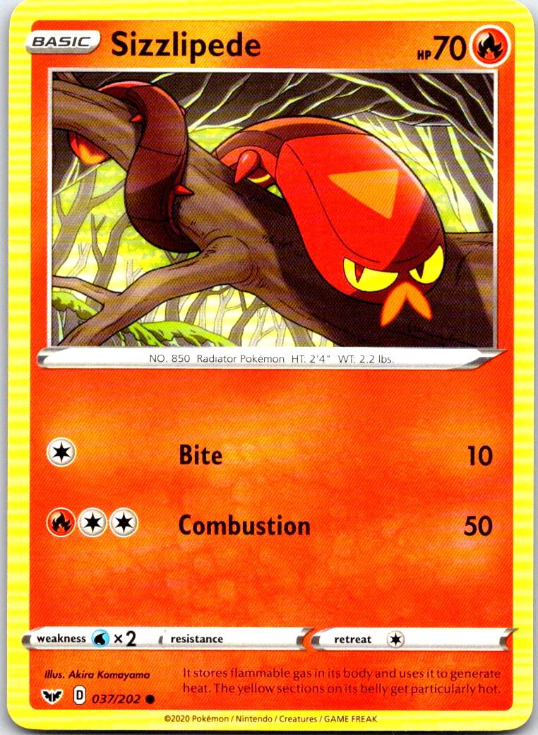 Sizzlipede - 037/202 - - SWORD & SHIELD - Pokemon - Common | AB77-9