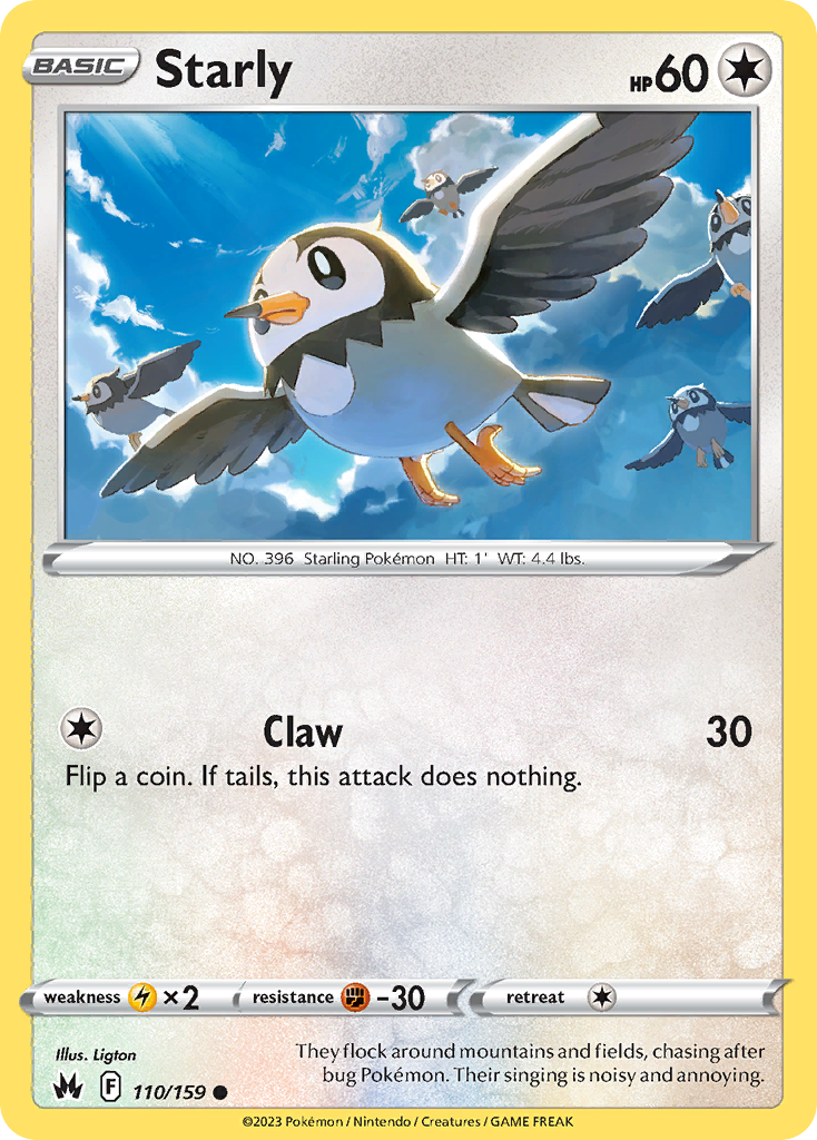 Starly - 110/159 - - CROWN ZENITH - Pokemon - Common | AA105-21