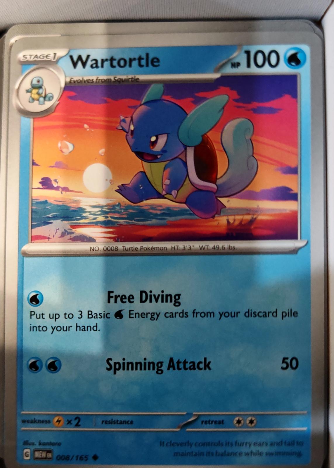 Wartortle - 008/165 - - 151 - Pokemon - Uncommon | AA74-26