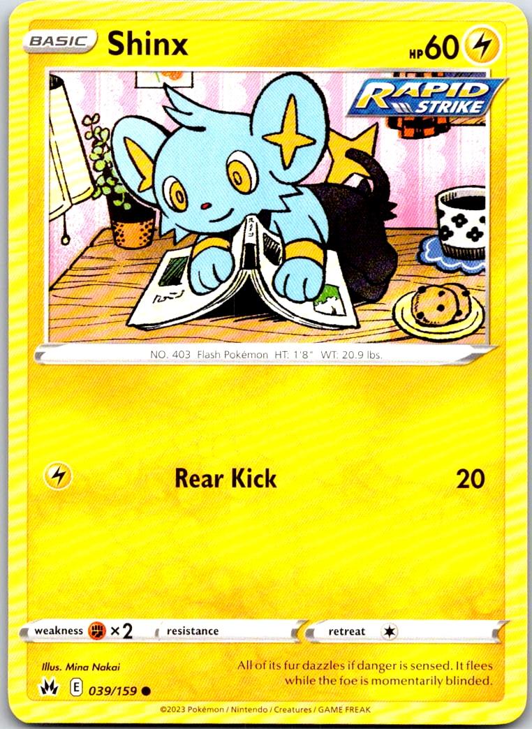 Shinx - 039/159 - - CROWN ZENITH - Pokemon - Common | AA101-33