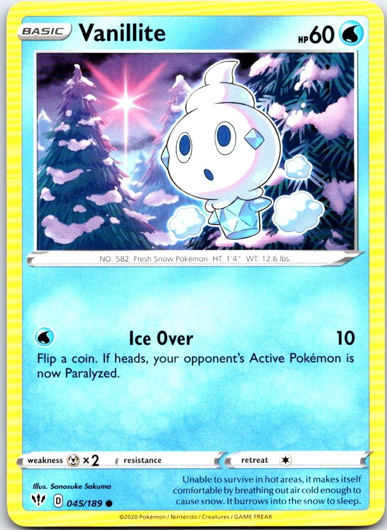 Vanillite - 045/189 - - DARKNESS ABLAZE - Pokemon - Common | AB78-9