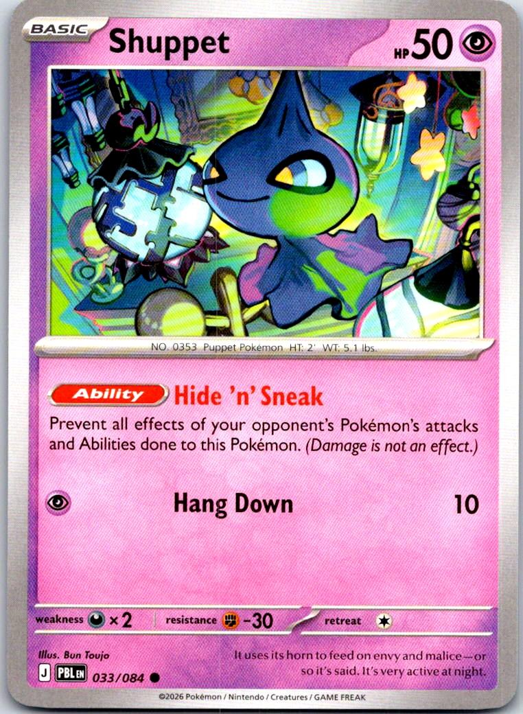 Shuppet - 033/084 - - PITCH BLACK - Pokemon - Common | AA110-30