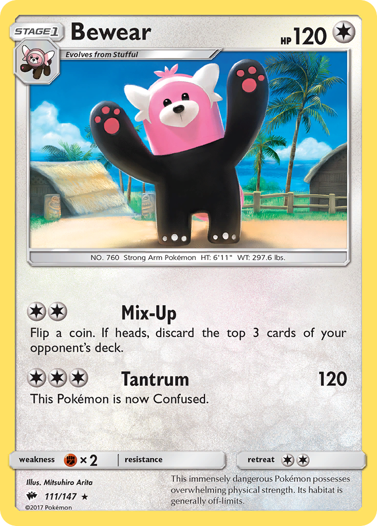 Bewear - 111/147 - Reverse Holo - BURNING SHADOWS - Pokemon - Rare | AA115-17