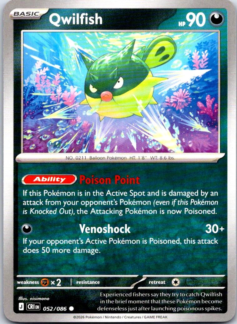 Qwilfish - 052/086 - - CHAOS RISING - Pokemon - Common | AB09-15
