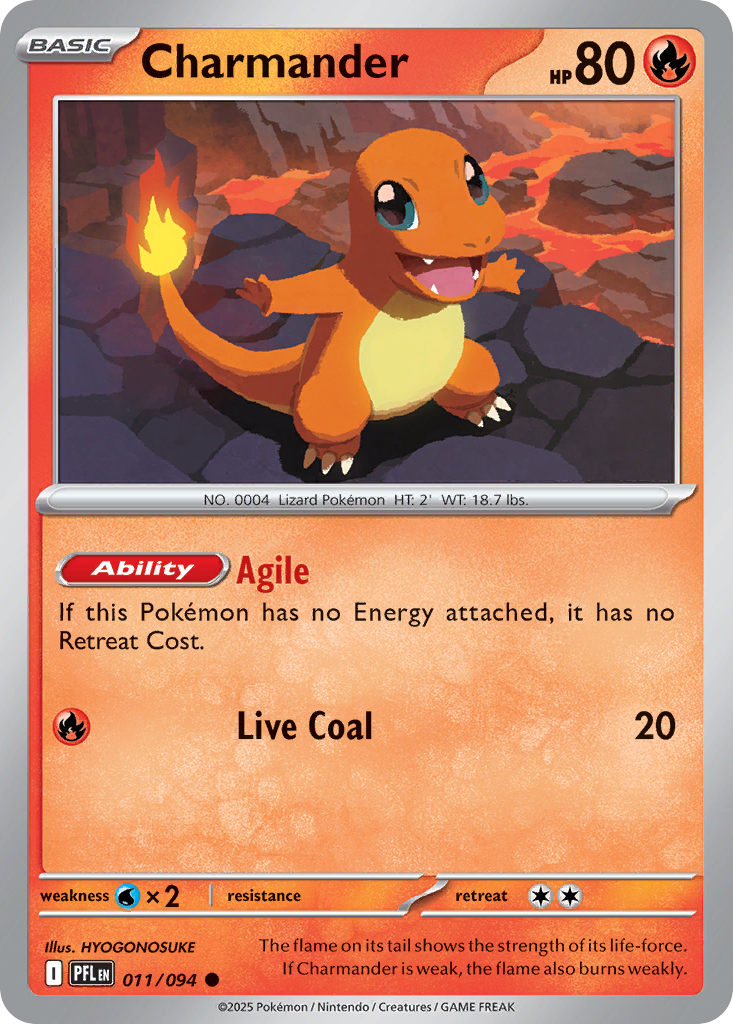 Charmander - 011/094 - Reverse Holo - PHANTASMAL FLAMES - Pokemon - | AA18-96