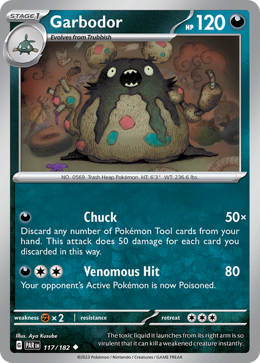 Garbodor - 117/182 - - PARADOX RIFT - Pokemon - Uncommon | AA47-95