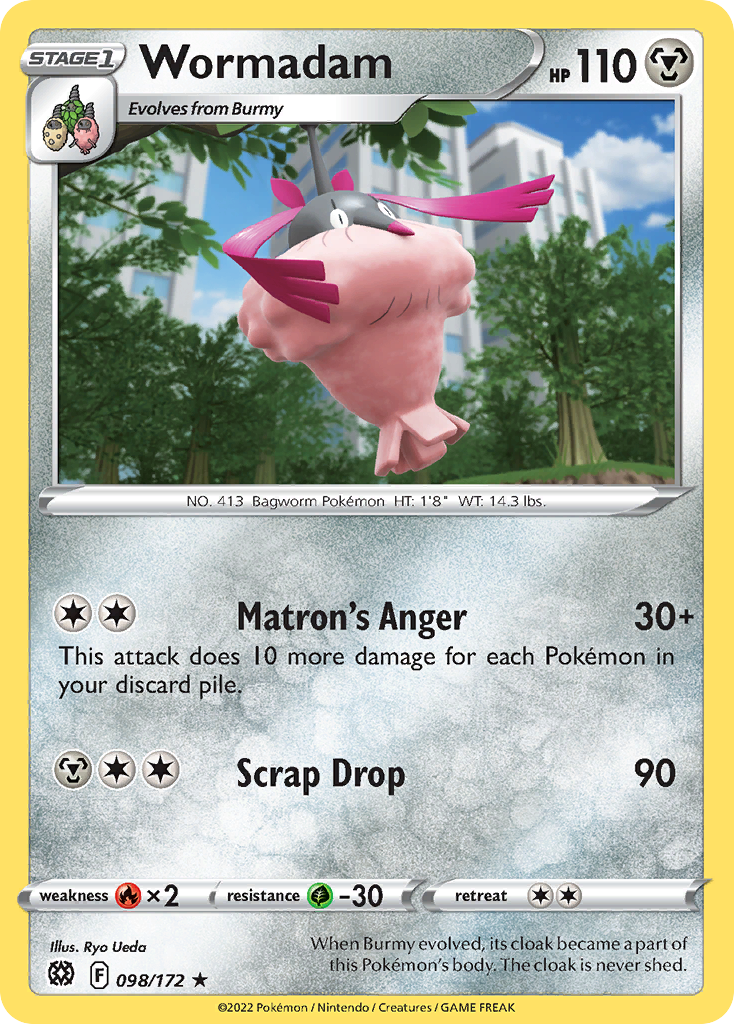 Wormadam - 098/172 - Reverse Holo - BRILLIANT STARS - Pokemon - Rare | AA22-47
