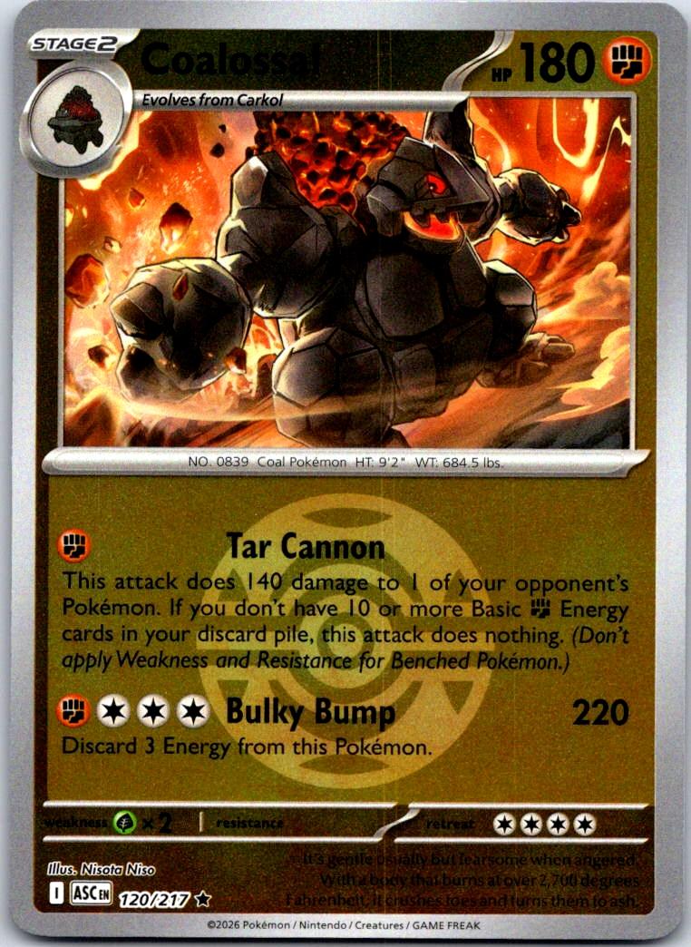 Coalossal (Dusk Ball) - 120/217 - Reverse Holo - ASCENDED HEROES - Pokemon - | AB03-30