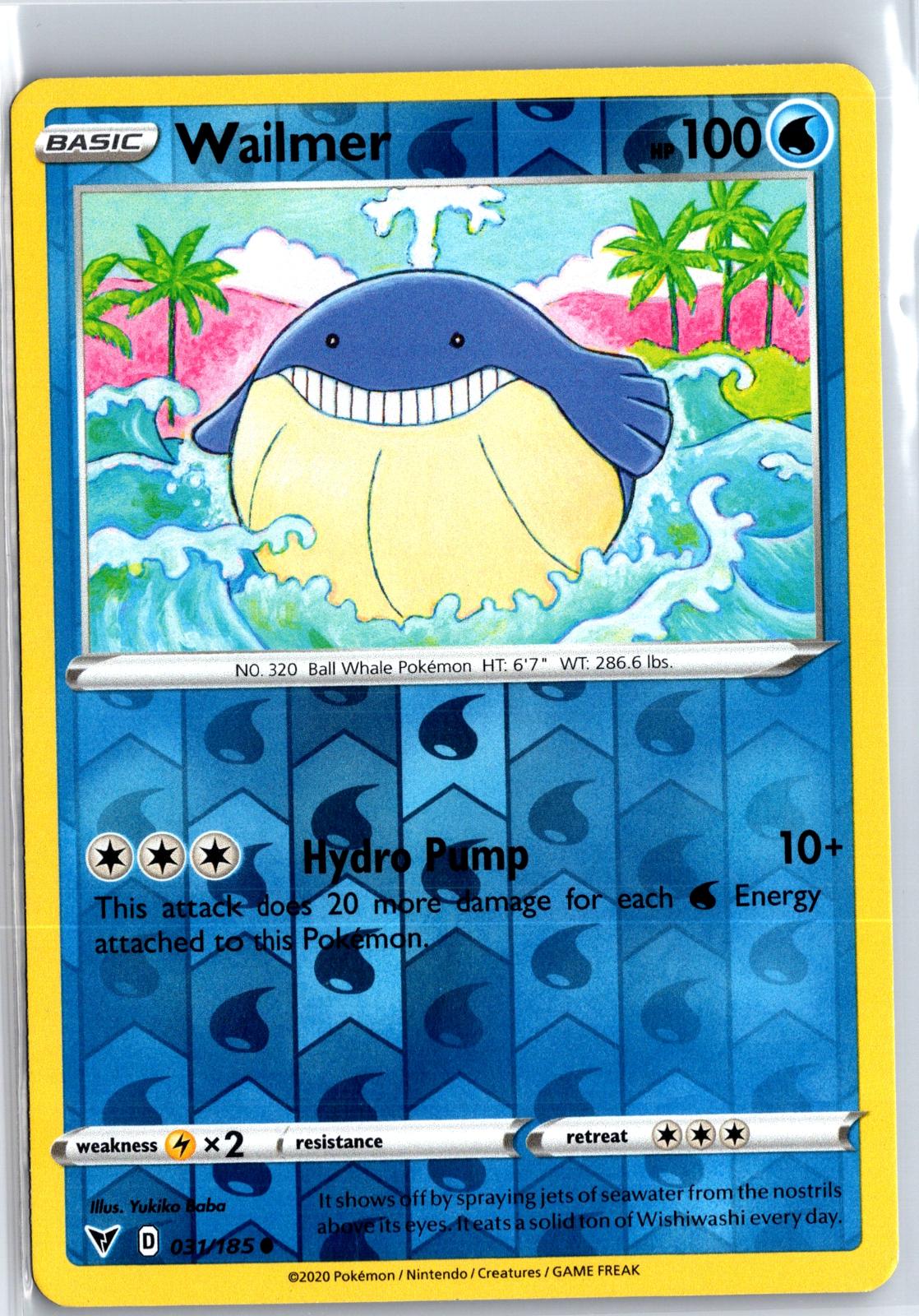 Wailmer - 031/185 - Reverse Holo - VIVID VOLTAGE - Pokemon - Common | AA129-6