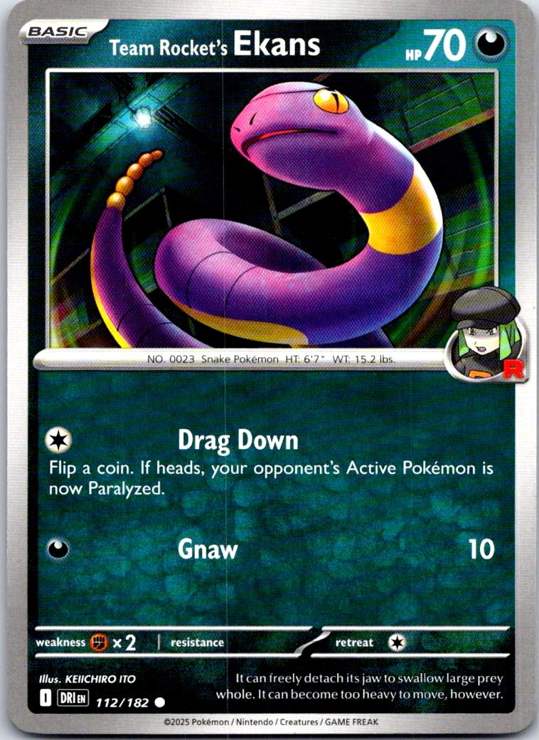 Team Rocket's Ekans - 112/182 - - DESTINED RIVALS - Pokemon - Common | AA111-6