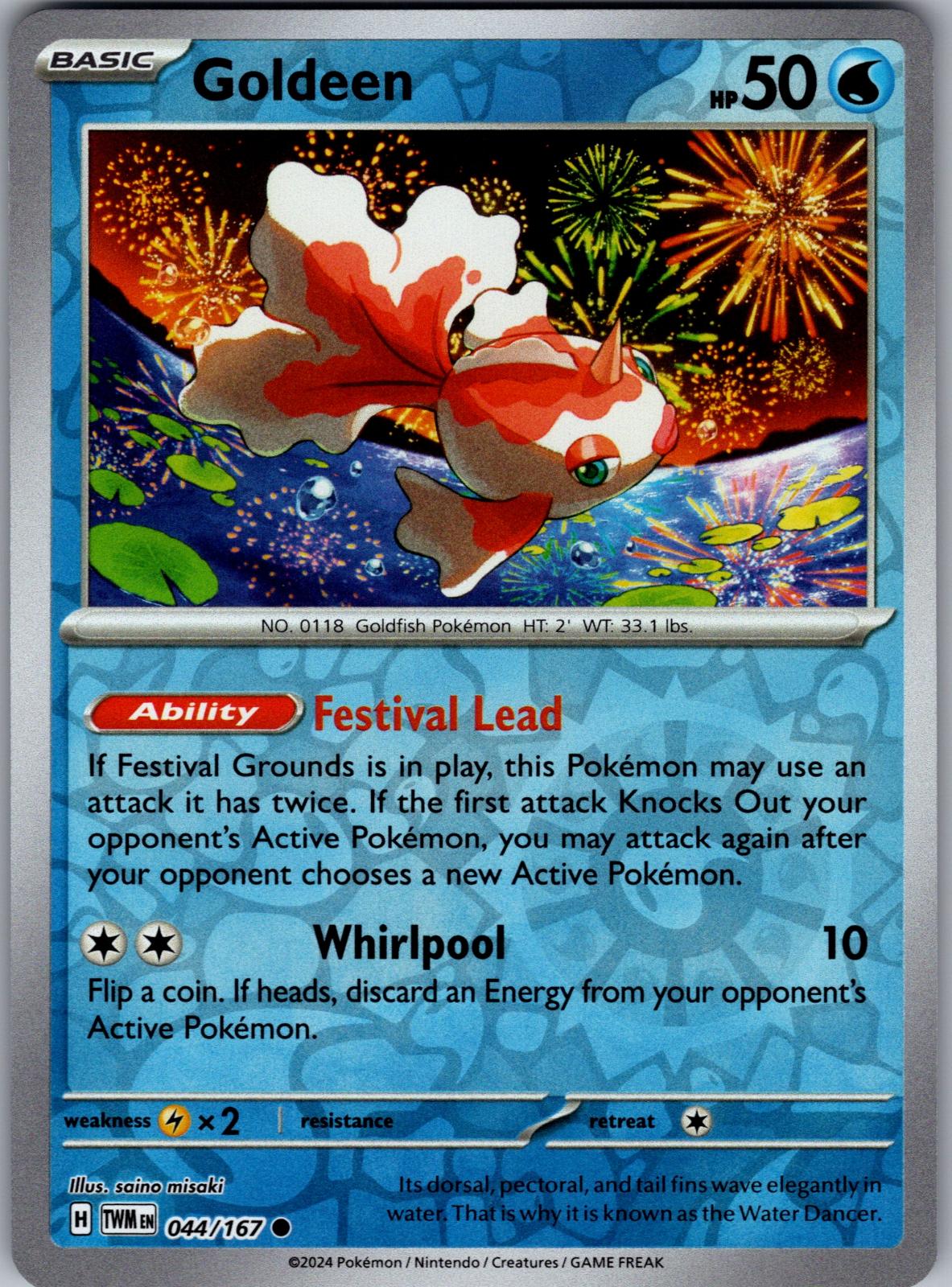 Goldeen - 044/167 - Reverse Holo - TWILIGHT MASQUERADE - Pokemon - | AA82-37