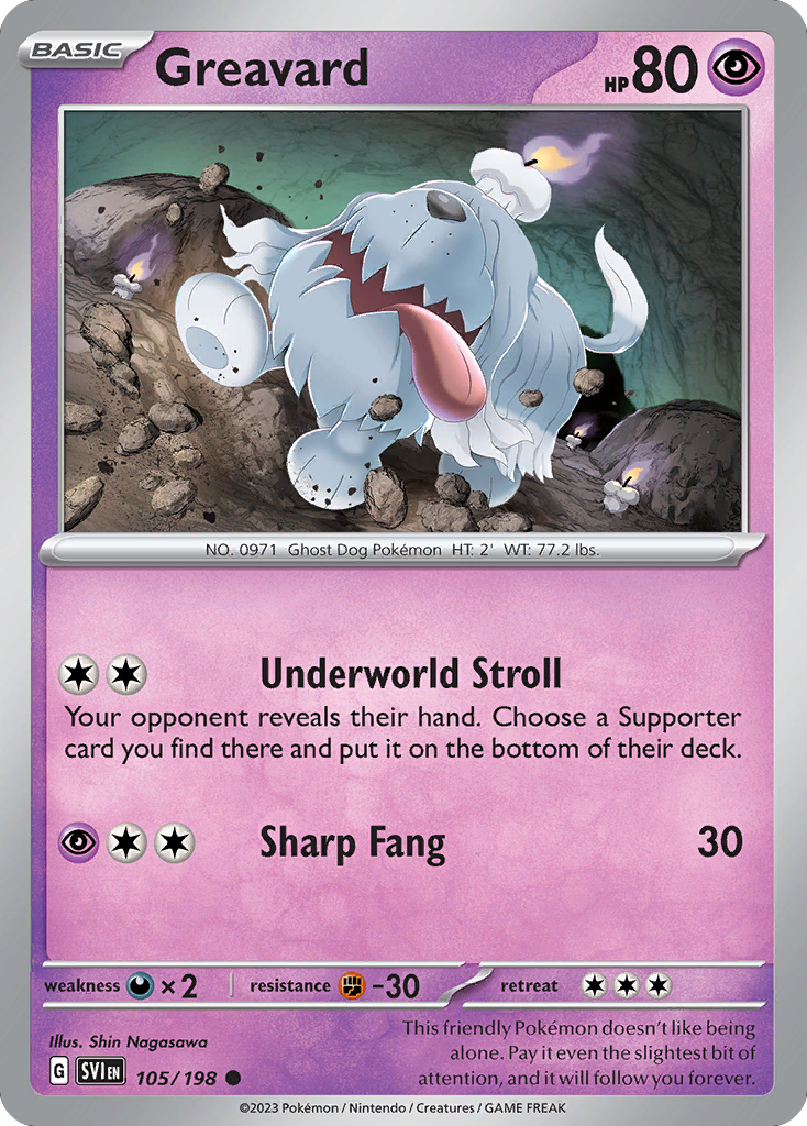 Greavard - 105/198 - - SCARLET & VIOLET - Pokemon - Common | AA48-127