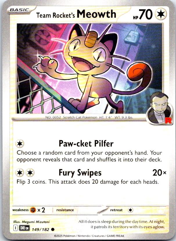 Team Rocket's Meowth - 149/182 - - DESTINED RIVALS - Pokemon - Common | AC07-27