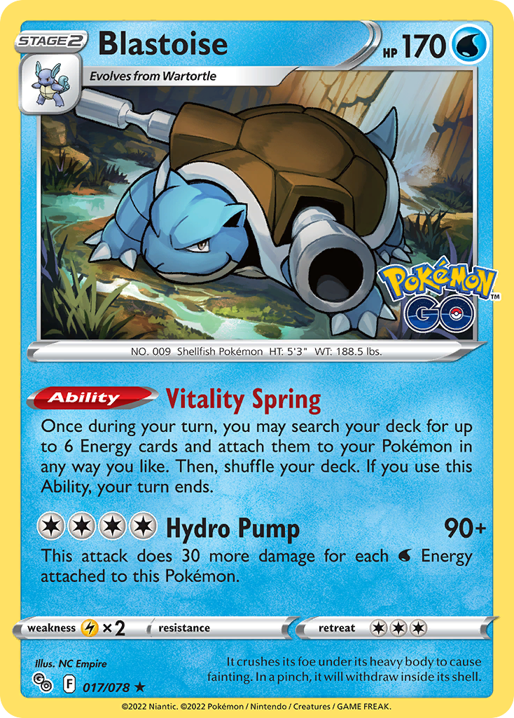 Blastoise - 017/078 - Holo - POKEMON GO - Pokemon - Rare | AA120-9