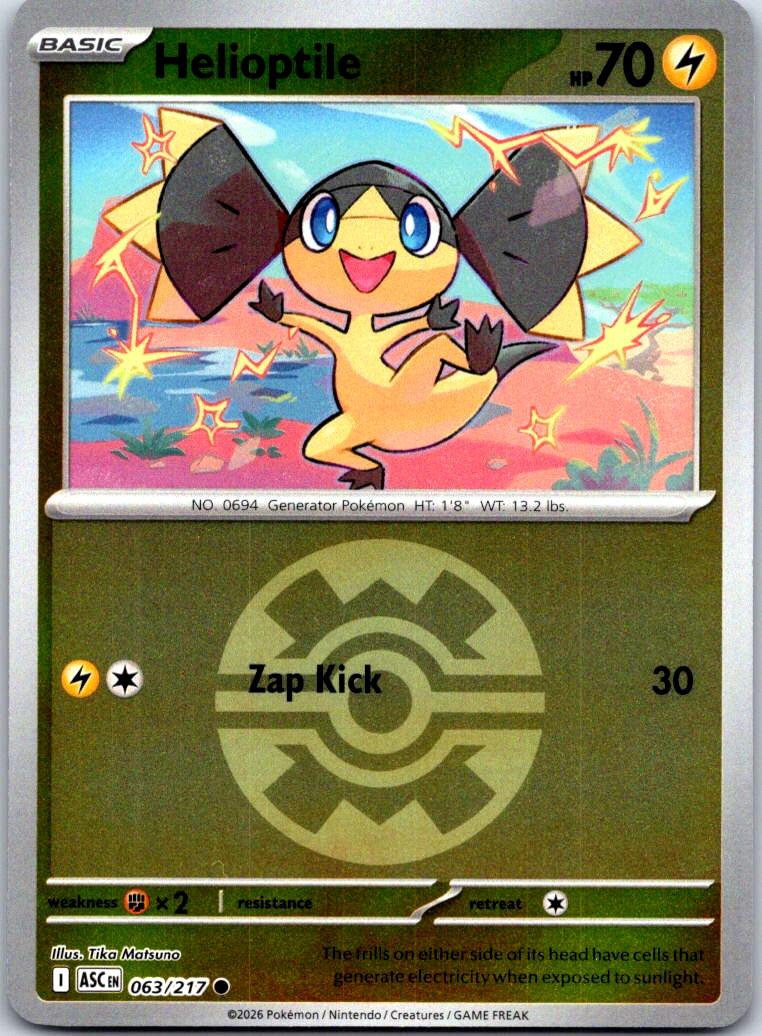Helioptile (Quick Ball) - 063/217 - Reverse Holo - ASCENDED HEROES - Pokemon - | AA123-41
