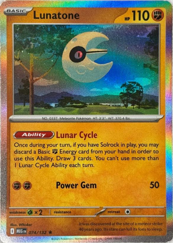 Lunatone - 074/132 - Holo - MEGA EVOLUTION - Pokemon - Rare | AA13-32