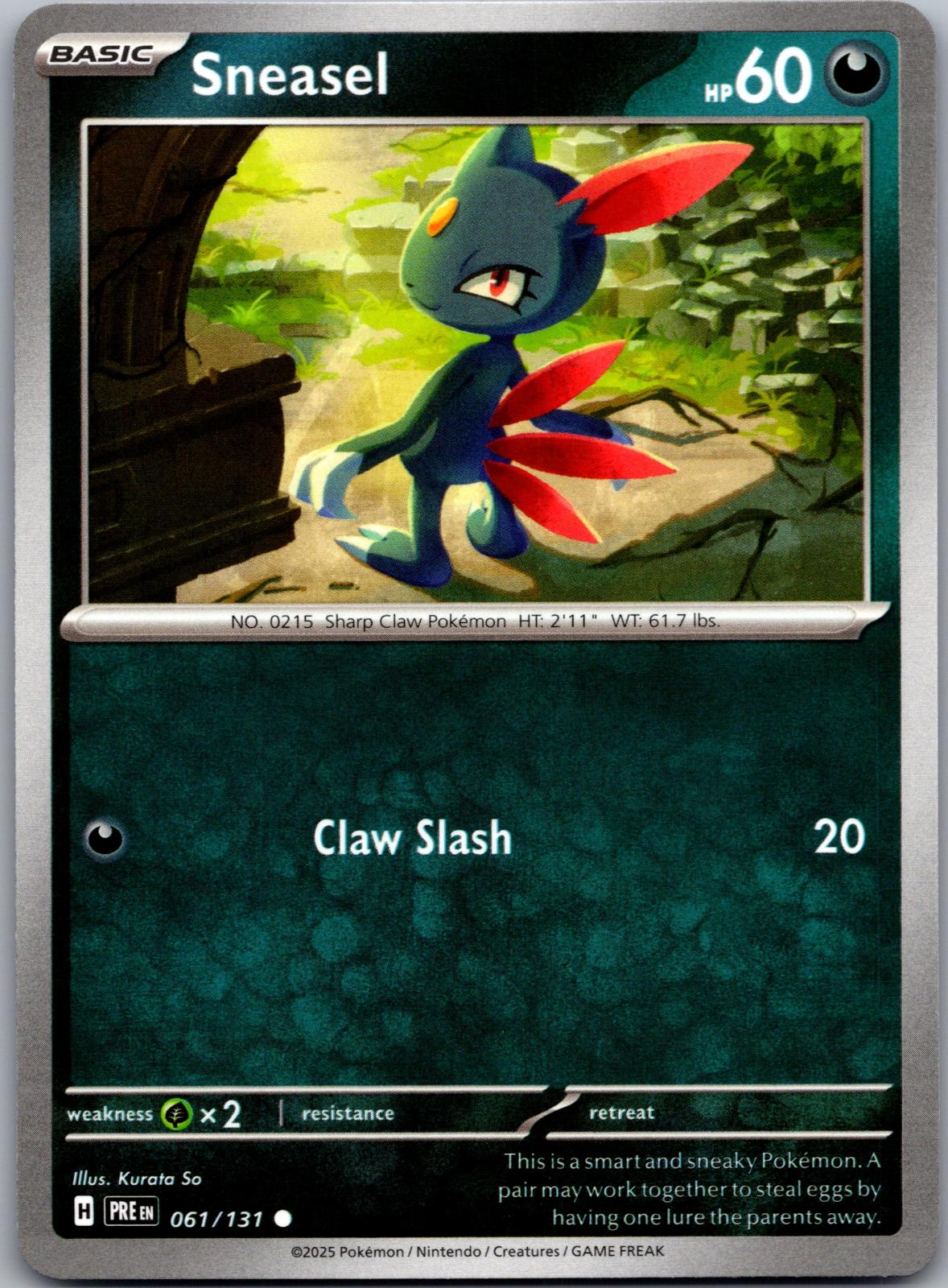 Sneasel - 061/131 - - PRISMATIC EVOLUTIONS - Pokemon - Common | AA83-39