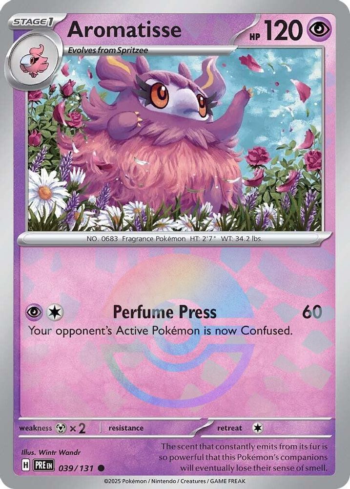 Aromatisse (Poke Ball Pattern) - 039/131 - Holo - PRISMATIC EVOLUTIONS - Pokemon - | AA26-83