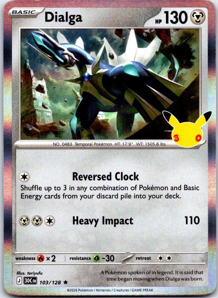 Dialga - 103/128 - Holo - ME: 30TH CELEBRATION - Pokemon - Rare | AB32-34