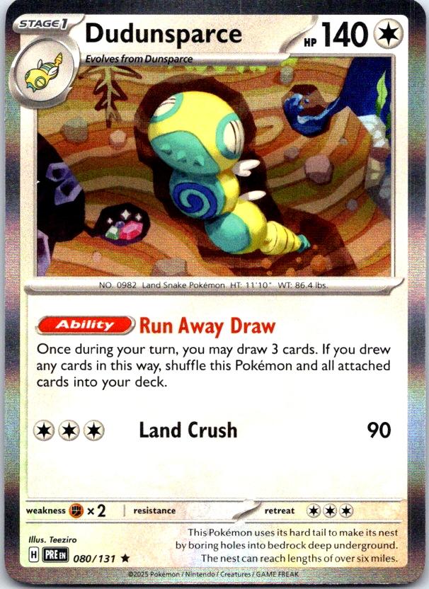 Dudunsparce - 080/131 - Holo - PRISMATIC EVOLUTIONS - Pokemon - Rare | AC29-26