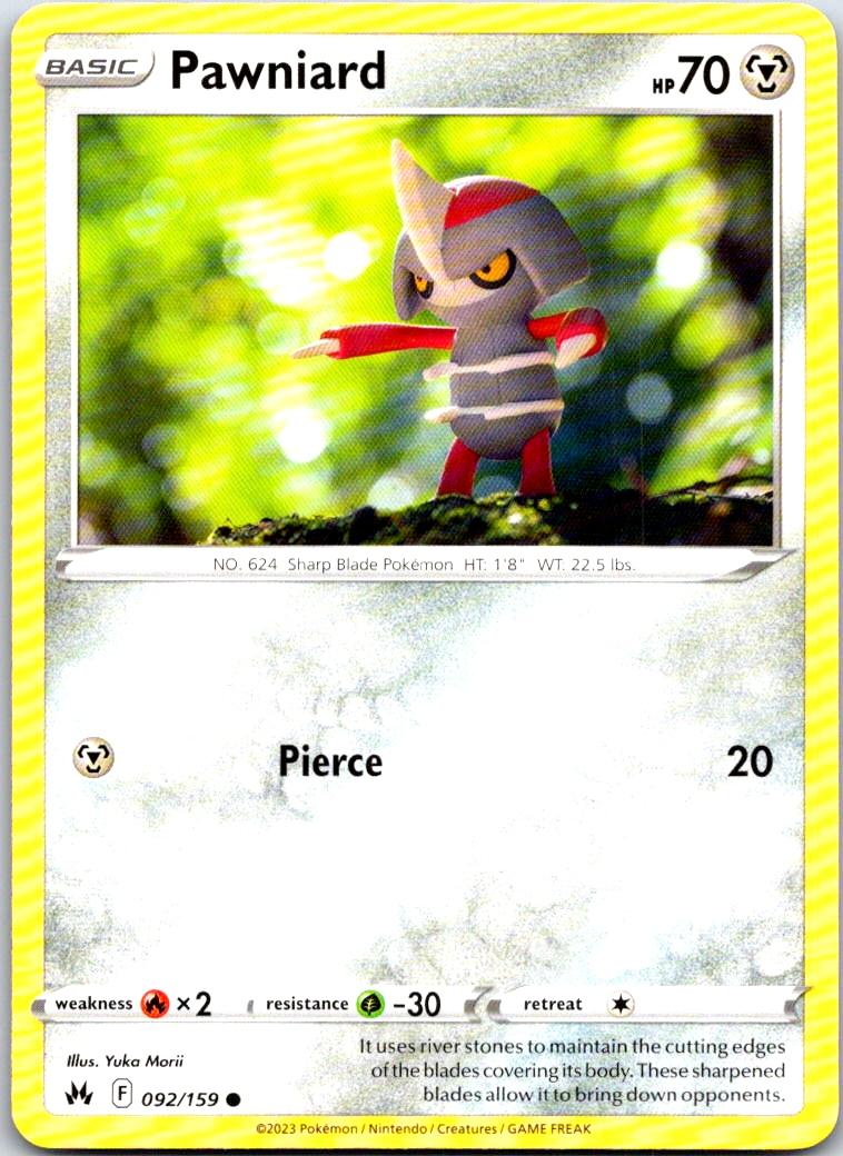 Pawniard - 092/159 - - CROWN ZENITH - Pokemon - Common | AA105-10