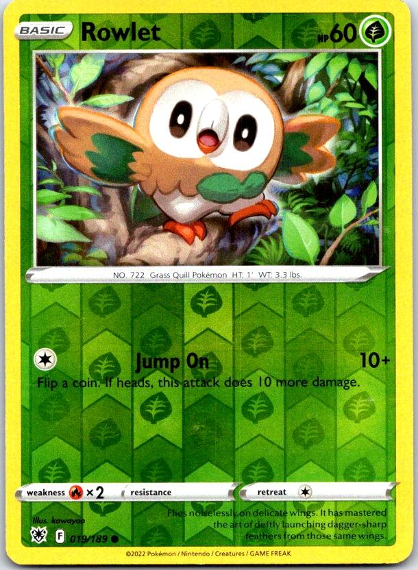 Rowlet - 019/189 - Reverse Holo - ASTRAL RADIANCE - Pokemon - Common | AC15-39