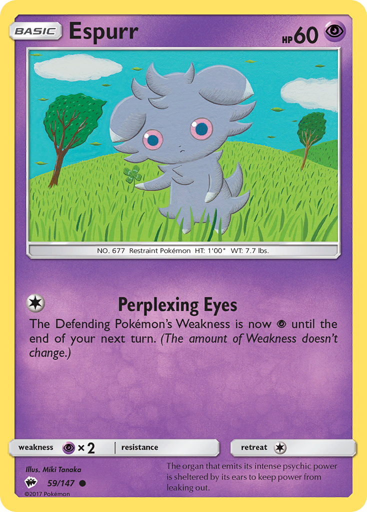 Espurr - 59/147 - - BURNING SHADOWS - Pokemon - Common | AA117-14