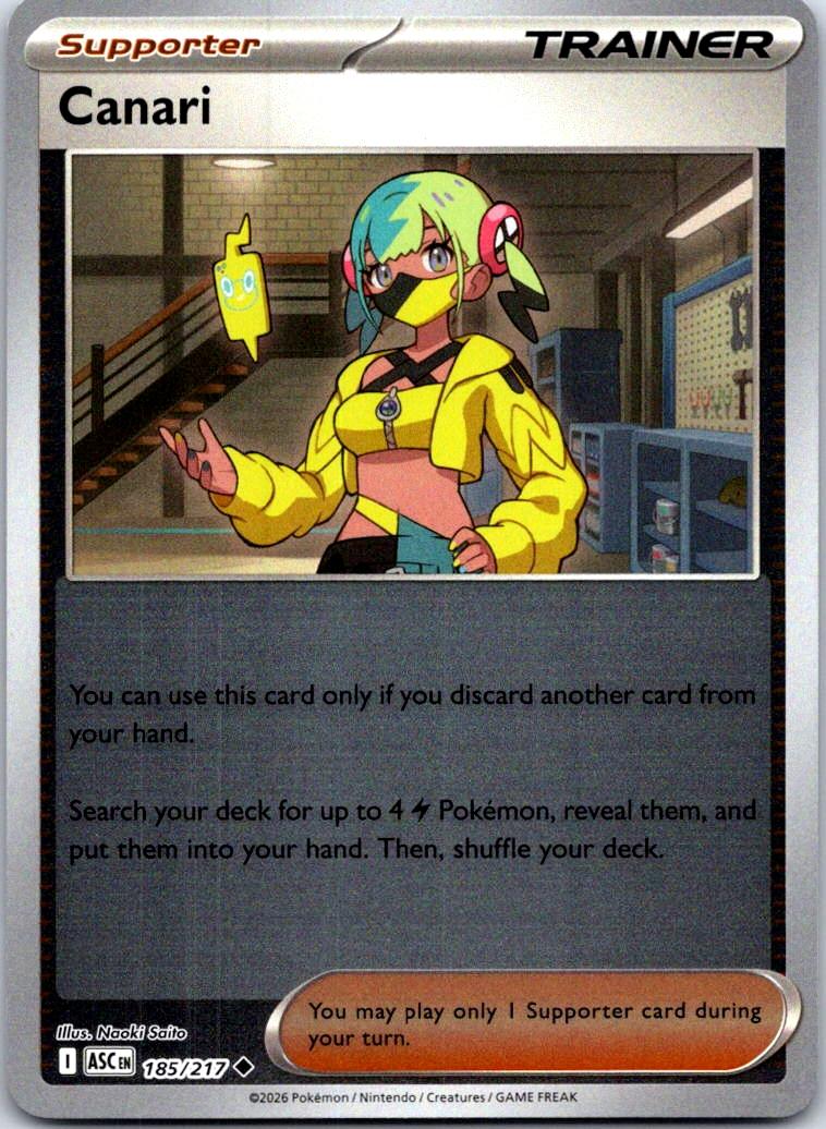 Canari - 185/217 - Reverse Holo - ASCENDED HEROES - Pokemon - Uncommon | AB14-24