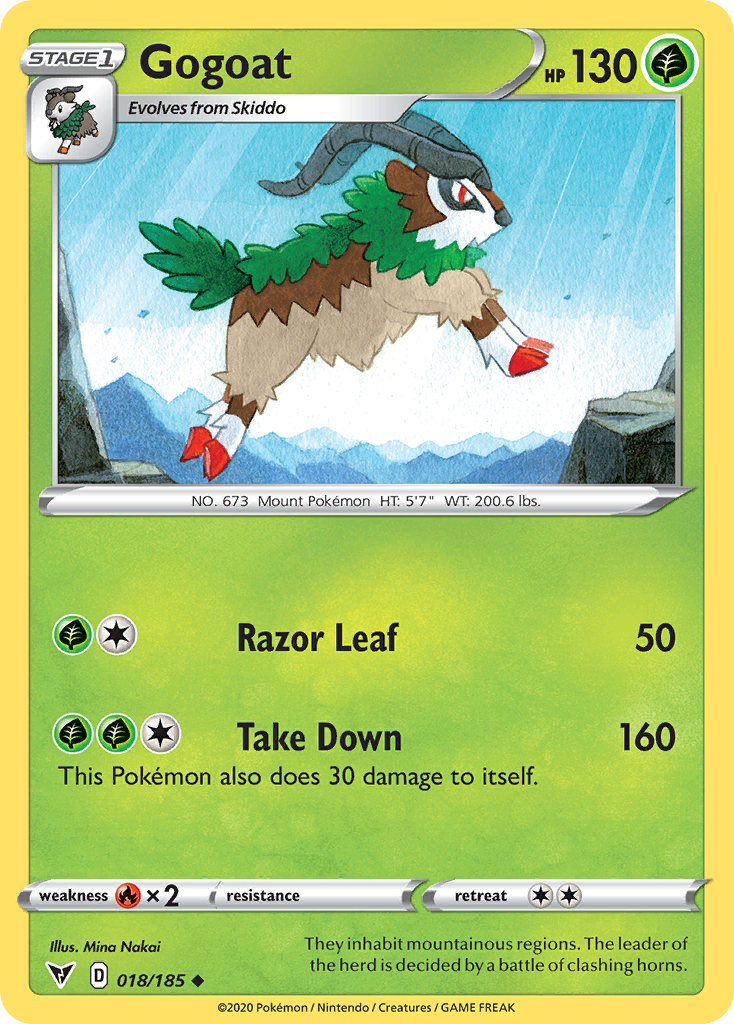 Gogoat - 018/185 - - VIVID VOLTAGE - Pokemon - Uncommon | AA66-47