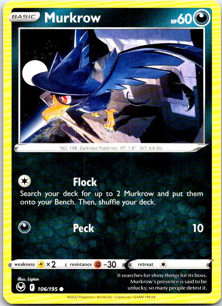 Murkrow - 106/195 - - SILVER TEMPEST - Pokemon - Common | AB52-16