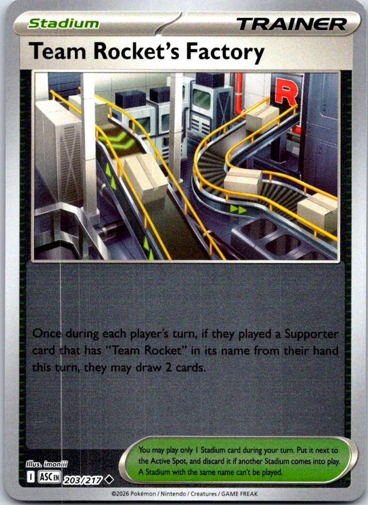 Team Rocket's Factory - 203/217 - Reverse Holo - ASCENDED HEROES - Pokemon - | AB14-3