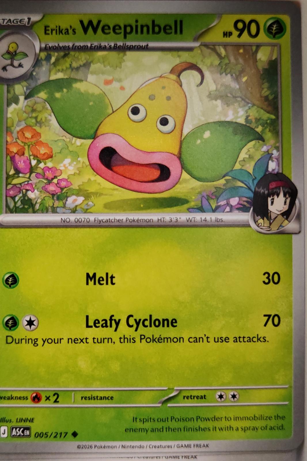 Erika's Weepinbell - 005/217 - - ASCENDED HEROES - Pokemon - Uncommon | AA03-20