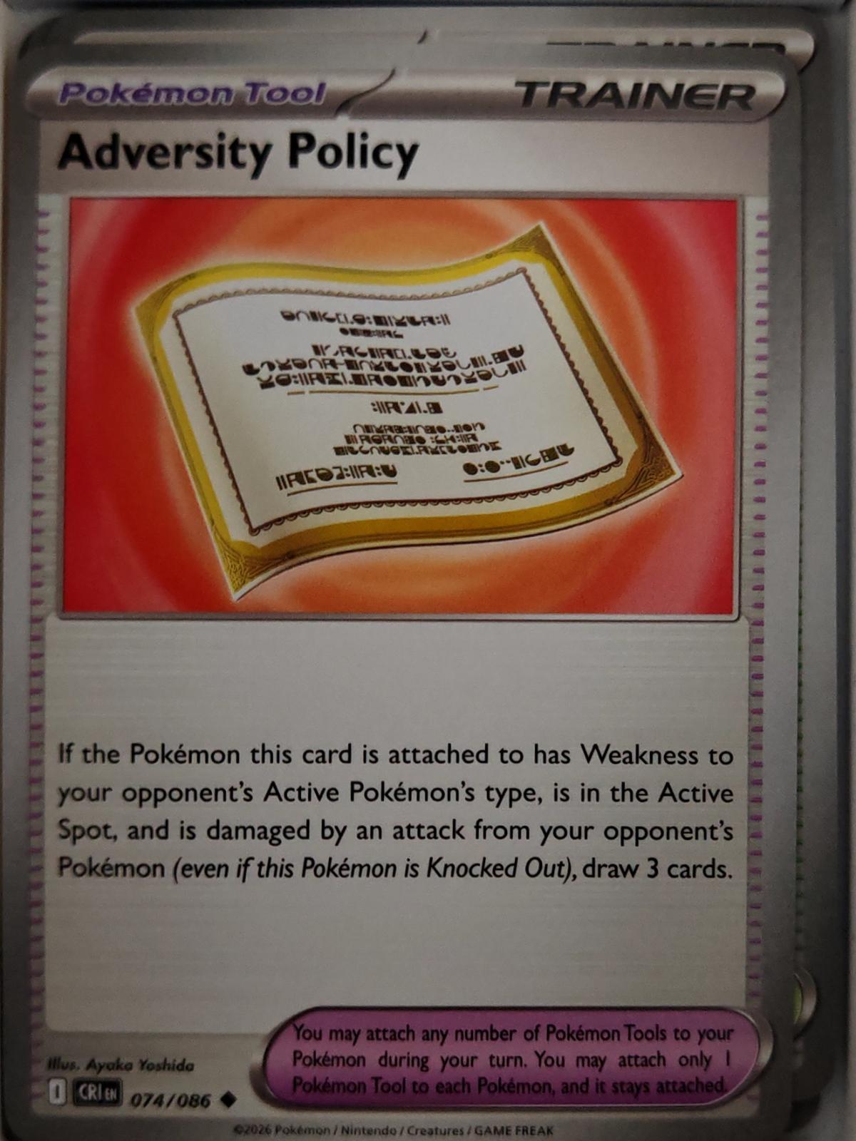 Adversity Policy - 074/086 - - CHAOS RISING - Pokemon - Uncommon | AA42-58