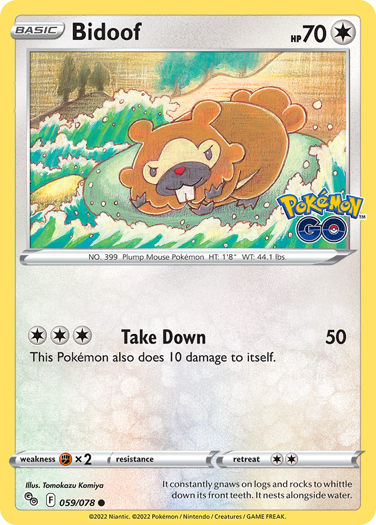 Bidoof - 059/078 - Reverse Holo - POKEMON GO - Pokemon - Common | AA119-2