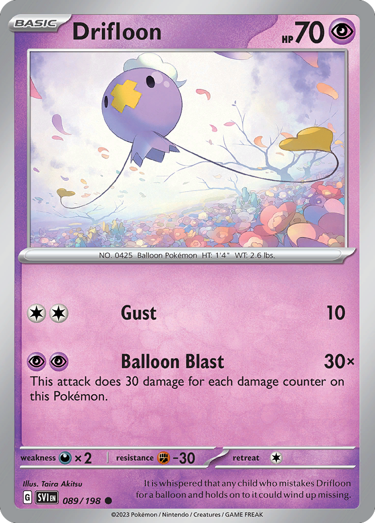 Drifloon - 089/198 - - SCARLET & VIOLET - Pokemon - Common | AA48-132