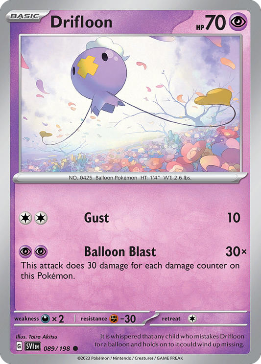 Drifloon - 089/198 - - SCARLET & VIOLET - Pokemon - Common | AA48-132