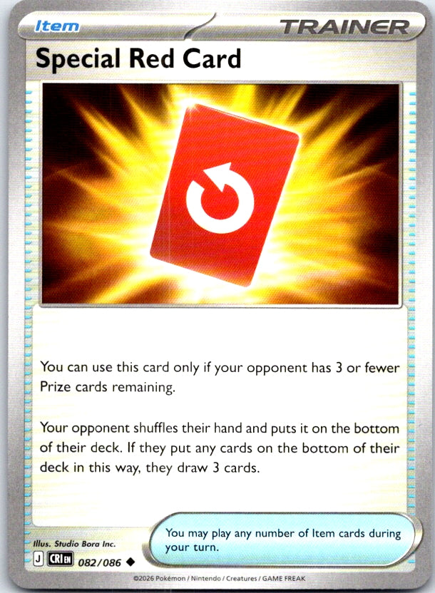 Special Red Card - 082/086 - - CHAOS RISING - Pokemon - Uncommon | AC23-29