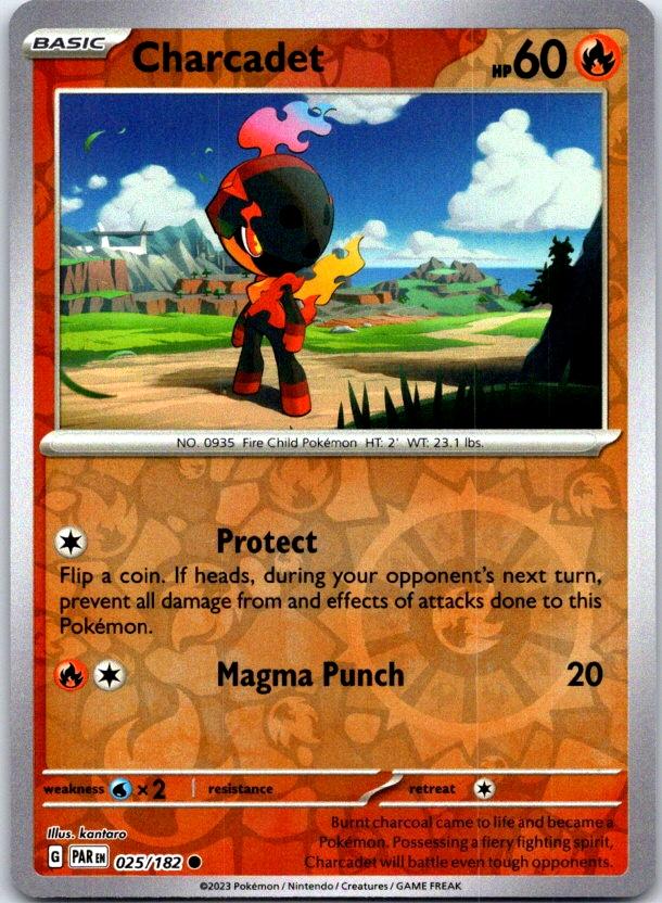 Charcadet - 025/182 - Reverse Holo - PARADOX RIFT - Pokemon - Common | AC28-50