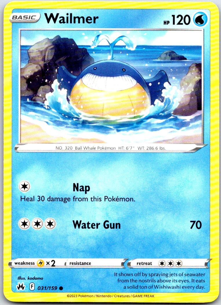 Wailmer - 031/159 - - CROWN ZENITH - Pokemon - Common | AA100-8
