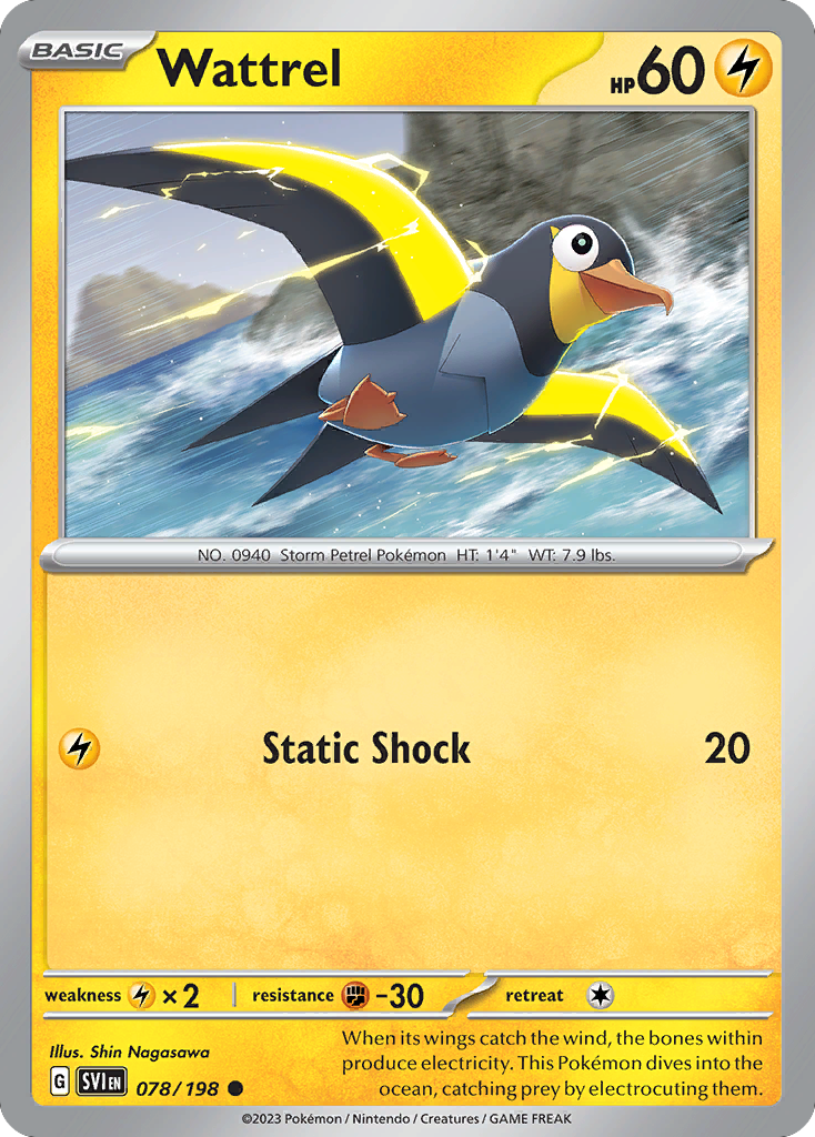 Wattrel - 078/198 - Reverse Holo - SCARLET & VIOLET - Pokemon - Common | AA72-24