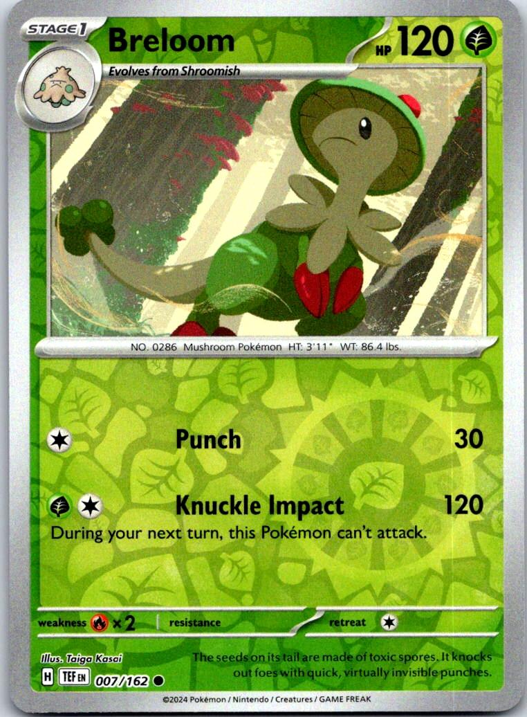 Breloom - 007/162 - Reverse Holo - TEMPORAL FORCES - Pokemon - Common | AA125-33