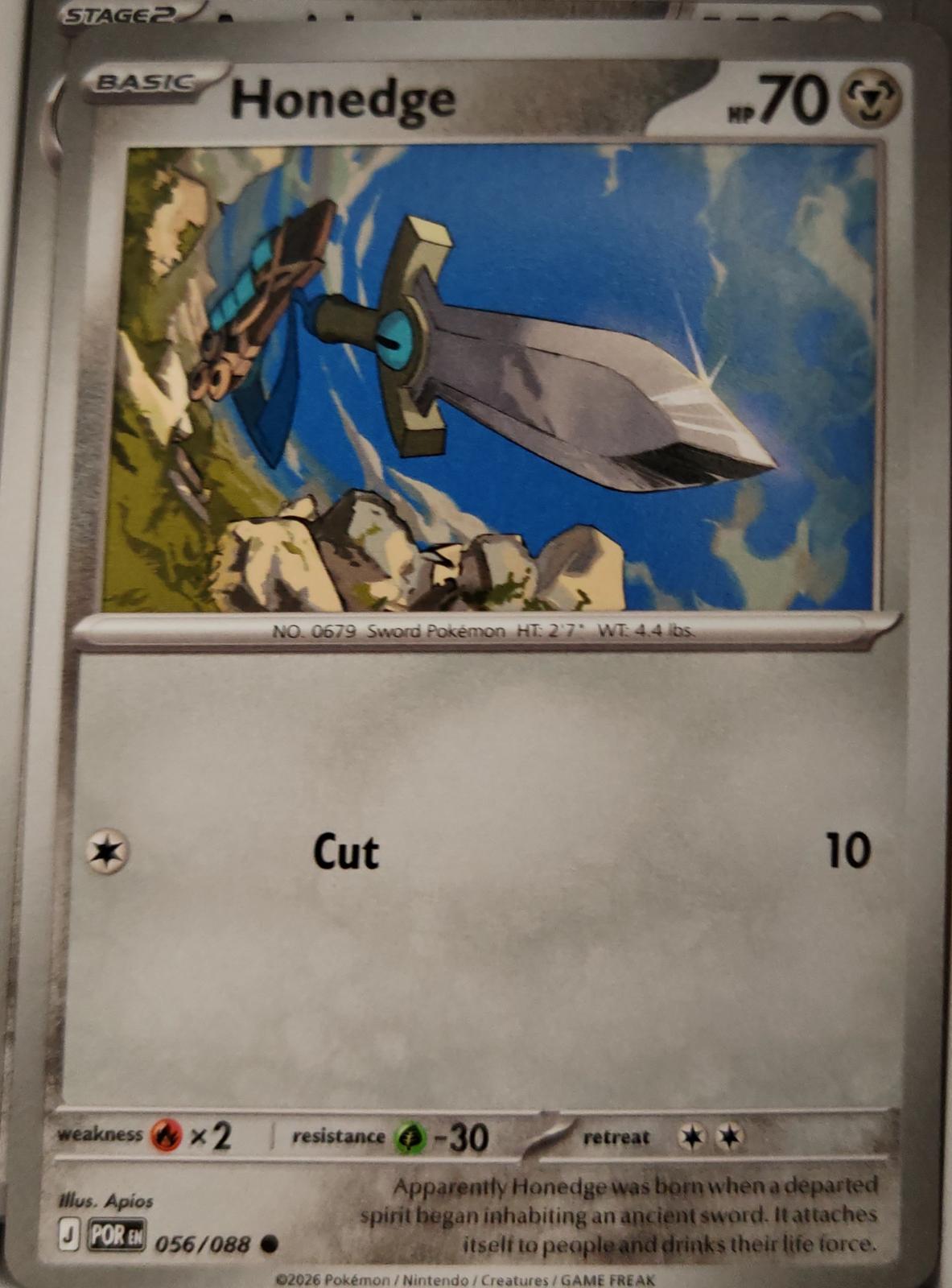 Honedge - 056/088 - - PERFECT ORDER - Pokemon - Common | AA08-43