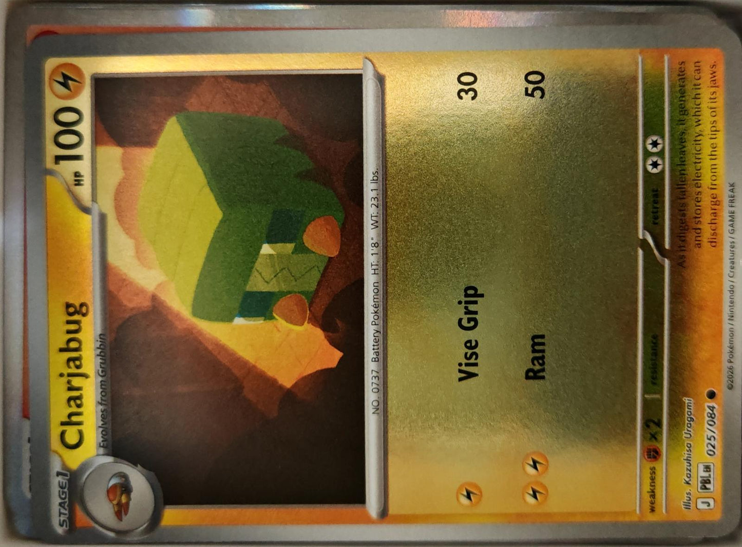 Charjabug - 025/084 - Reverse Holo - PITCH BLACK - Pokemon - Common | AA14-35